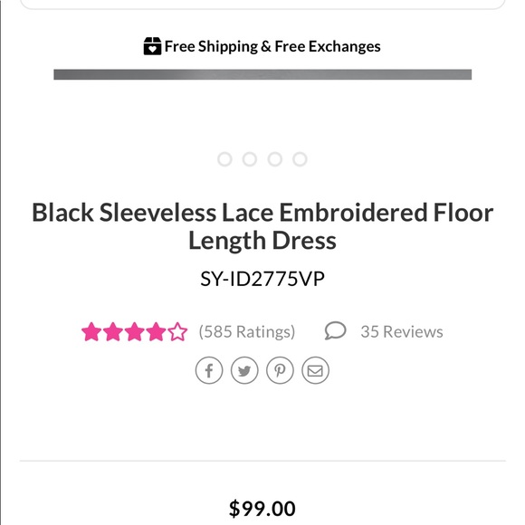 Brand new black lace gown - Picture 4 of 6